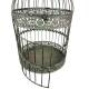 Cage à Oiseaux GM Volière Ronde en Acier Patiné Vert Antique Abri Décoratif à Suspendre 32x32x59cm