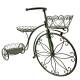 Grand Vélo Porte-Plantes Métal Noir Patiné Marron Bicyclette Décorative Support à Fleurs 27x59x90cm