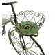 Grand Vélo Porte-Plantes Métal Noir Patiné Marron Bicyclette Décorative Support à Fleurs 27x59x90cm