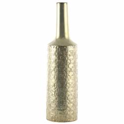 Soliflore Nacré Vase Forme Bouteille Pot de Fleurs Décoration en Céramique Emaillé 9,5x9,5x35,5cm