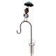 Pluviomètre à Piquer Tuteur à Plantes Déco de Jardin Corbeau Parapluie Vert en Acier et Verre 12,5x21,5x131cm