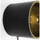 Applique Sunny S Woody Luminaire Mural en Acier Finition Noire et Dorée Alimentation sur Secteur 15x15x17cm