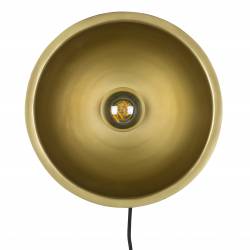 Applique Sunny L Woody Luminaire Mural en Acier Finition Noire et Dorée Alimentation sur Secteur 15x30x30cm