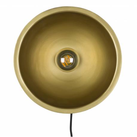 Applique Sunny L Woody Luminaire Mural en Acier Finition Noire et Dorée Alimentation sur Secteur 15x30x30cm