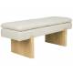 Banquette Jappo Woody Banc d'Intérieur en Pin et Tissu Gris Assise Design Scandinave 40x45x120cm