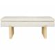 Banquette Jappo Woody Banc d'Intérieur en Pin et Tissu Gris Assise Design Scandinave 40x45x120cm