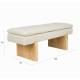 Banquette Jappo Woody Banc d'Intérieur en Pin et Tissu Gris Assise Design Scandinave 40x45x120cm