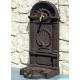 Fontaine de Jardin Fontaine pour Arrivée Murale en Fonte d'Aluminium Patinée Marron avec Robinet en Laiton 35x40x83cm