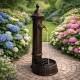 Fontaine à Poser Source en Fonte d'Aluminium Patinée Marron avec Robinet Fonctionnel en Laiton 26x35x72cm