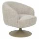 Fauteuil Renate Woody Siège Pivotant en Acier et Tissu Marron Assise Lounge Design 73x75x75cm