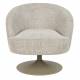 Fauteuil Renate Woody Siège Pivotant en Acier et Tissu Marron Assise Lounge Design 73x75x75cm