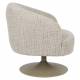 Fauteuil Renate Woody Siège Pivotant en Acier et Tissu Marron Assise Lounge Design 73x75x75cm