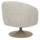 Fauteuil Renate Woody Siège Pivotant en Acier et Tissu Marron Assise Lounge Design 73x75x75cm