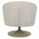 Fauteuil Renate Woody Siège Pivotant en Acier et Tissu Marron Assise Lounge Design 73x75x75cm