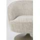 Fauteuil Renate Woody Siège Pivotant en Acier et Tissu Marron Assise Lounge Design 73x75x75cm