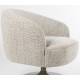 Fauteuil Renate Woody Siège Pivotant en Acier et Tissu Marron Assise Lounge Design 73x75x75cm
