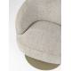 Fauteuil Renate Woody Siège Pivotant en Acier et Tissu Marron Assise Lounge Design 73x75x75cm