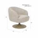 Fauteuil Renate Woody Siège Pivotant en Acier et Tissu Marron Assise Lounge Design 73x75x75cm