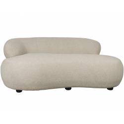 Canapé Noxx Woody Sofa Asymétrique en Bois et Tissu Beige Assise Contemporaine 73x115x185cm