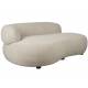 Canapé Noxx Woody Sofa Asymétrique en Bois et Tissu Beige Assise Contemporaine 73x115x185cm