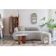Canapé Noxx Woody Sofa Asymétrique en Bois et Tissu Beige Assise Contemporaine 73x115x185cm