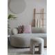 Canapé Noxx Woody Sofa Asymétrique en Bois et Tissu Beige Assise Contemporaine 73x115x185cm