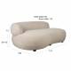Canapé Noxx Woody Sofa Asymétrique en Bois et Tissu Beige Assise Contemporaine 73x115x185cm