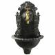 Fontaine Murale extérieure Fontaine en Fonte Patinée Gris avec Robinet Fonctionnel en Laiton 14x25x40cm