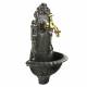 Fontaine Murale extérieure Fontaine en Fonte Patinée Gris avec Robinet Fonctionnel en Laiton 14x25x40cm