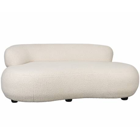 Canapé Noxx Woody Sofa Asymétrique en Bois et Tissu Blanc Assise Contemporaine 73x115x185cm