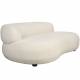 Canapé Noxx Woody Sofa Asymétrique en Bois et Tissu Blanc Assise Contemporaine 73x115x185cm