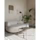 Canapé Noxx Woody Sofa Asymétrique en Bois et Tissu Blanc Assise Contemporaine 73x115x185cm