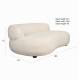 Canapé Noxx Woody Sofa Asymétrique en Bois et Tissu Blanc Assise Contemporaine 73x115x185cm