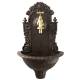 Fontaine de Jardin Fontaine de Charme Murale Fonte Patinée Marron avec Robinet en Laiton 14x25x40cm