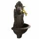 Fontaine de Jardin Fontaine de Charme Murale Fonte Patinée Marron avec Robinet en Laiton 14x25x40cm