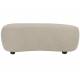 Repose Pied Noxx Woody Pouf Structure Bois et Tissu Beige Assise Asymétrique 41x46x120cm