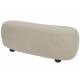 Repose Pied Noxx Woody Pouf Structure Bois et Tissu Beige Assise Asymétrique 41x46x120cm