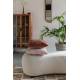 Repose Pied Noxx Woody Pouf Structure Bois et Tissu Beige Assise Asymétrique 41x46x120cm
