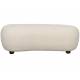 Repose Pied Noxx Woody Pouf Structure Bois et Tissu Blanc Assise Asymétrique 41x46x120cm
