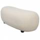 Repose Pied Noxx Woody Pouf Structure Bois et Tissu Blanc Assise Asymétrique 41x46x120cm
