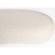 Repose Pied Noxx Woody Pouf Structure Bois et Tissu Blanc Assise Asymétrique 41x46x120cm