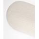 Repose Pied Noxx Woody Pouf Structure Bois et Tissu Blanc Assise Asymétrique 41x46x120cm