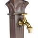 Fontaine Extérieure Colonne de jardin à Poser en Fonte d'Aluminium Marron et Robinet Fonctionnel en Laiton 