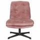 Fauteuil Kai Woody Siège Pivotant en Acier Noir et Tissu Rose Assise Design 69,5x72x75,5cm