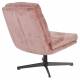 Fauteuil Kai Woody Siège Pivotant en Acier Noir et Tissu Rose Assise Design 69,5x72x75,5cm