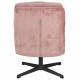 Fauteuil Kai Woody Siège Pivotant en Acier Noir et Tissu Rose Assise Design 69,5x72x75,5cm
