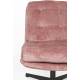 Fauteuil Kai Woody Siège Pivotant en Acier Noir et Tissu Rose Assise Design 69,5x72x75,5cm