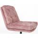 Fauteuil Kai Woody Siège Pivotant en Acier Noir et Tissu Rose Assise Design 69,5x72x75,5cm