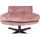 Fauteuil Kai Woody Siège Pivotant en Acier Noir et Tissu Rose Assise Design 69,5x72x75,5cm