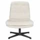 Fauteuil Kai Woody Siège Pivotant en Acier Noir et Tissu Blanc Assise Design 69,5x72x75,5cm